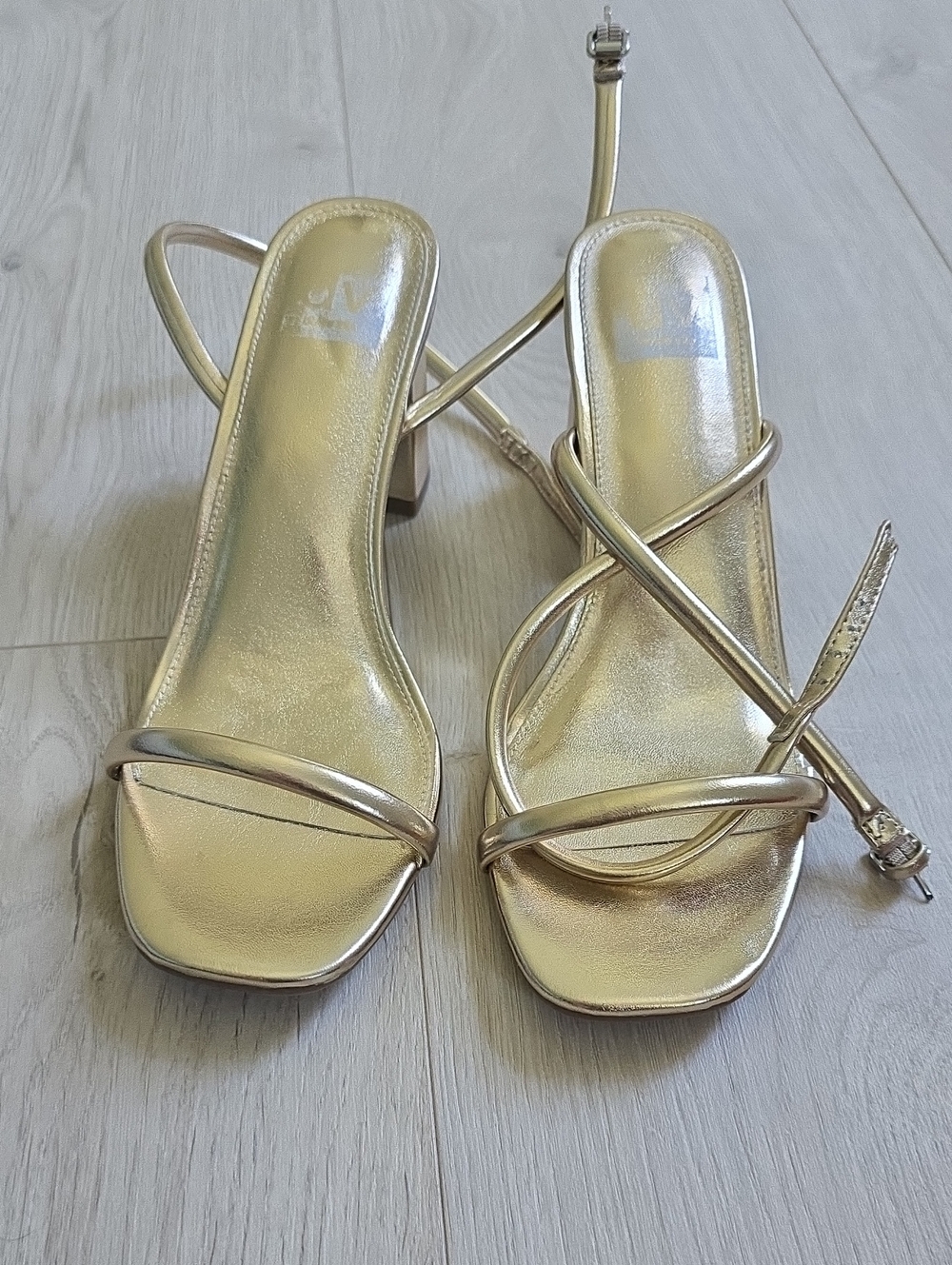 Gold Strappy Women’s Dress Sandals